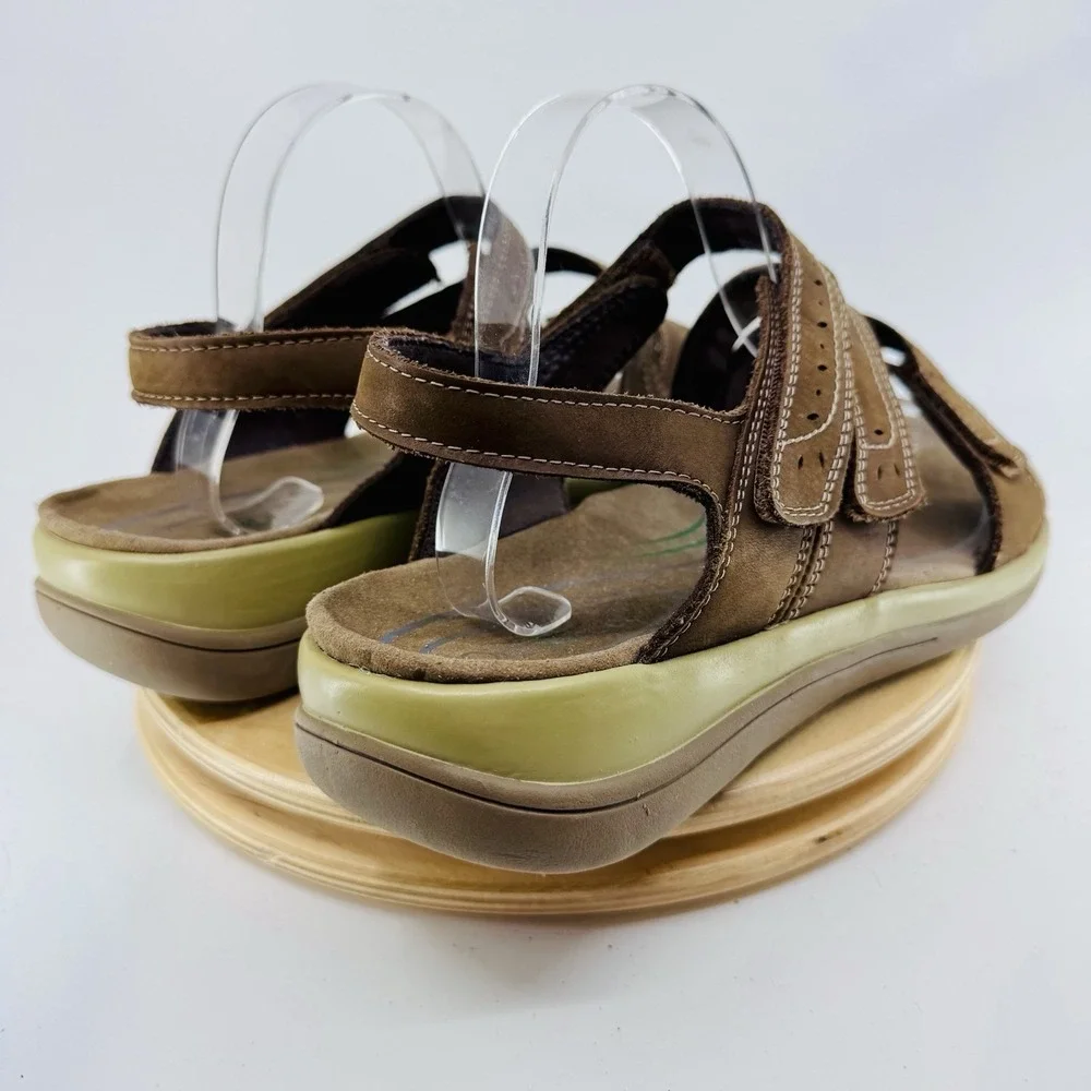 Orthofeet 932 Malibu Sandals Womens 12 D Wide Brown Leather Comfort Shoes - Picture 5 of 8